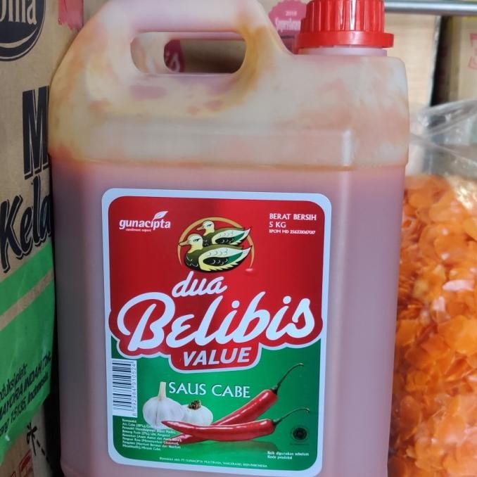 

Saus Sambal Cabe Dua Belibis 5 kg Derigen Grosir murah