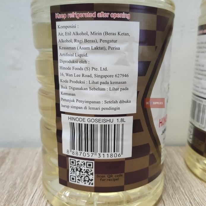 

Hinode Goseishu Nizake Arak MasakSake 1.8L - Japan Cooking Seasoning murah