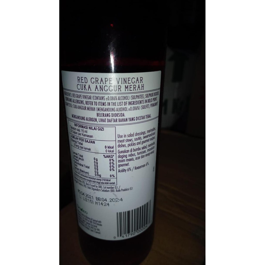 

Bertolli / Red Wine Vinegar Cuka Merah Rasa Anggur / 500ml 500 ml murah