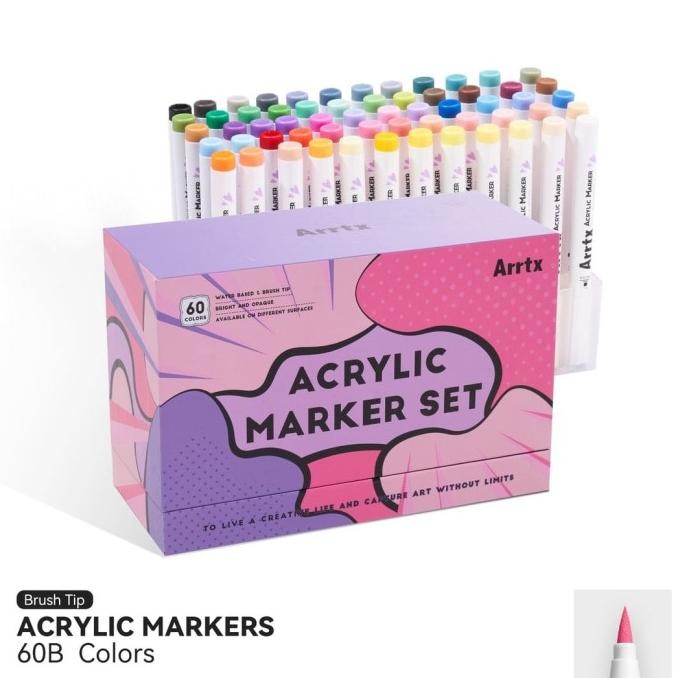 

Arrtx Acrylic Brush Marker/Spidol 60B (Anime/Cartoon/Comic Color)