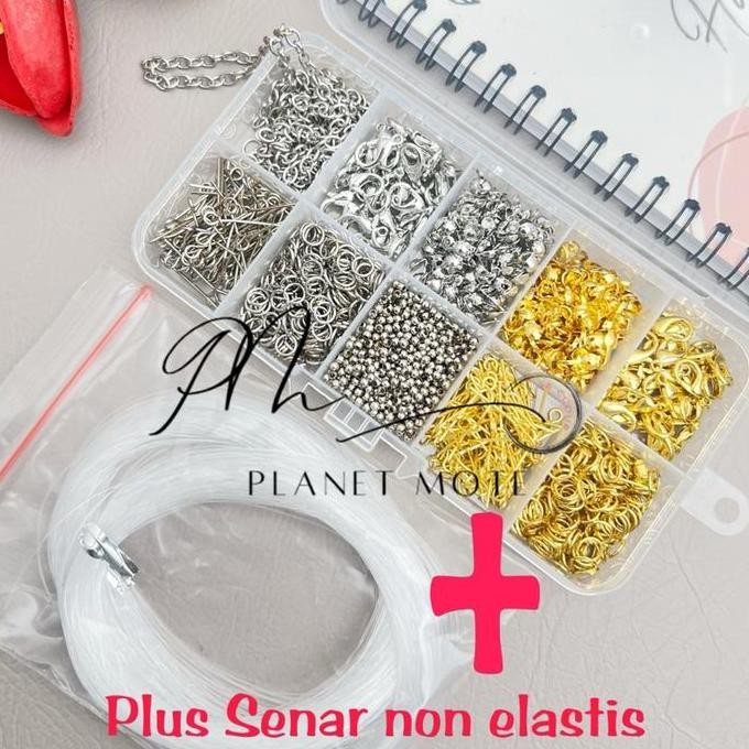 Paket Komplit Meronce Kokot Udang Kodokan Set Box Plus Senar Set DIY murah