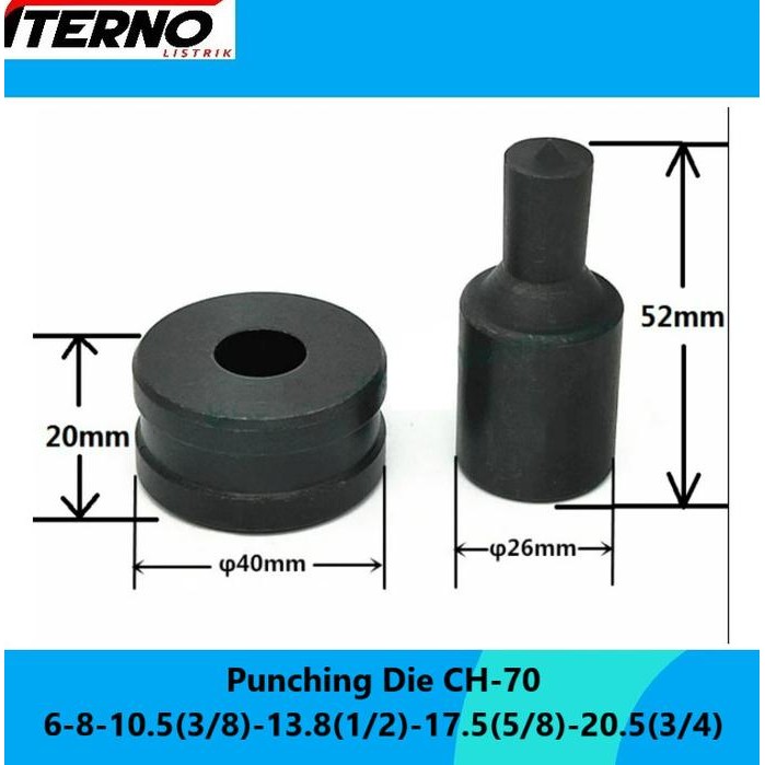 

Mata Punch Dies CH-70 Mata Pon 6mm 8mm 10.5mm 13.8mm 17.5mm 20.5mm murah