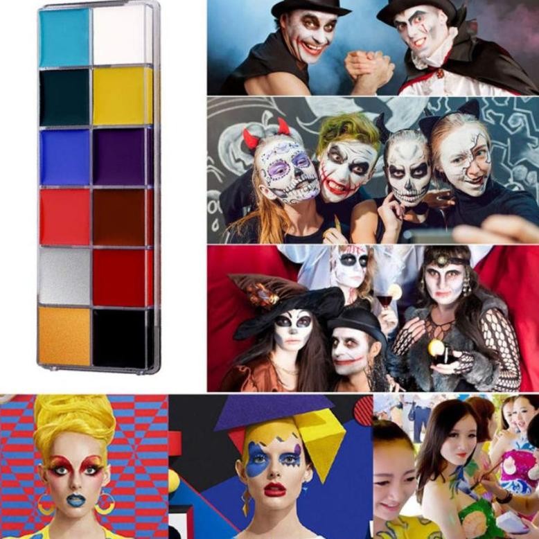 

uk-68 Body Face Painting 12 Warna Cat Wajah Body Painting Palette Wajah Painting Wajah Berkualitas