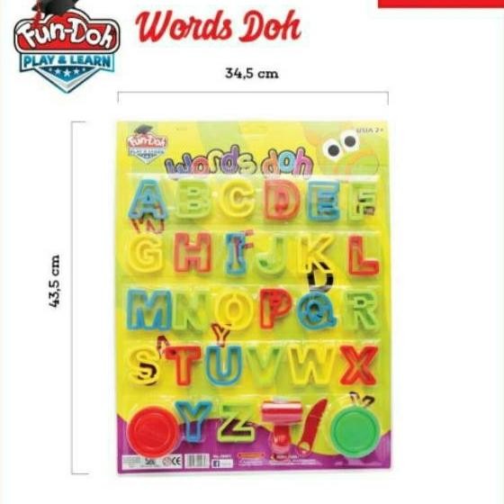 Cetakan Fun Doh ABC / Fun doh Abjad / Fun Doh Alfabet / Free 2 Refill murah