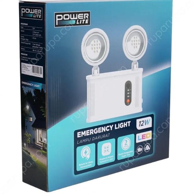 LAMPU DARURAT OTOMATIS KRISBOW EMERGENCY LAMP LED 2 TWIN SPOT