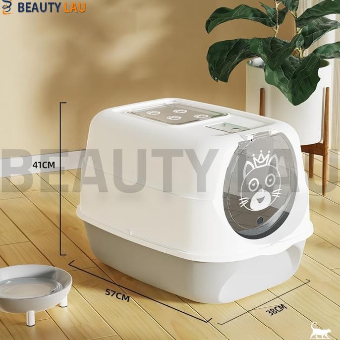 TEMPAT PUP KUCING BESAR JUMBO TERTUTUP CAT LITTER BOX BAK PASIR KUCING TEB