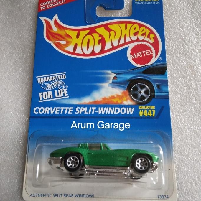Hot Wheels Corvette Split-Window. US Card Tahun 1995. Coolest To Collect. Authentic Split Rear Windo