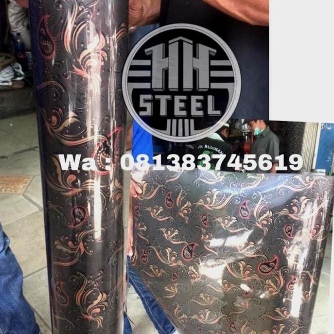 =====] Fiber plastik untuk pagar motif batik warna hitam (harga per meter)