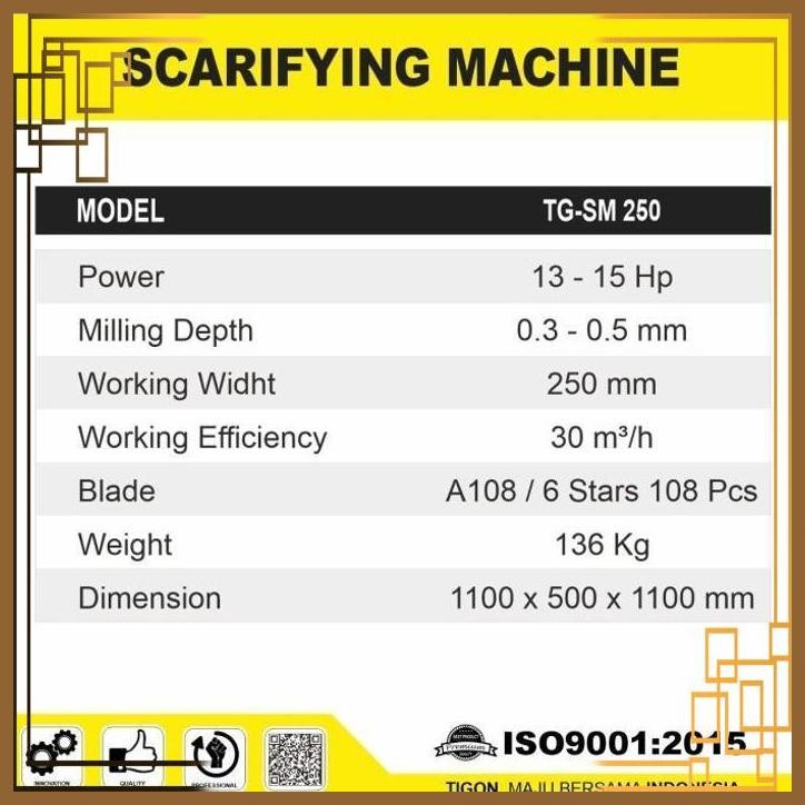 

[KRT] MESIN PENGHAPUS CAT MARKA JALAN TIGON TG-SM250 / SCARIFYING MACHINE