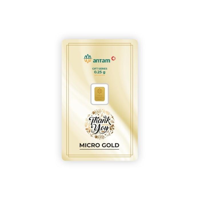 Micro Gold 0.25 Gram Thank You Microgold Antam Logam Mulia Emas 0,25 G Original Dan Terpercaya