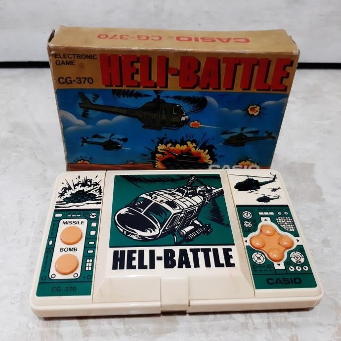 Casio Gimbot Heli Battle Game Watch Komplit Box antik 1987 Rare Simpanan Murah