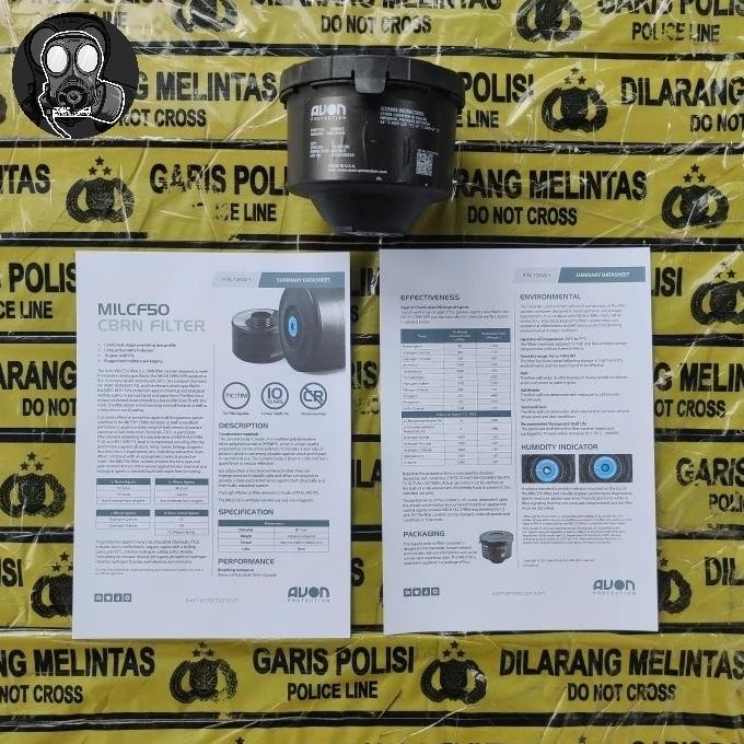 Milcf50 Avon Filter Gas Mask Blue Indicator System New Stok