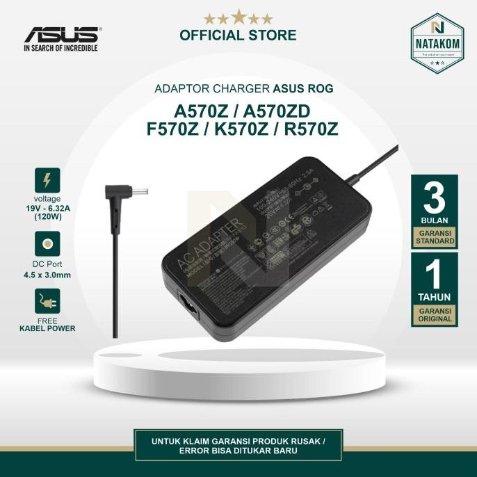 Adaptor Charger Original Asus A570Z A570Zd F570Z K570Z R570Z 6.32A Free Kabel Power Co