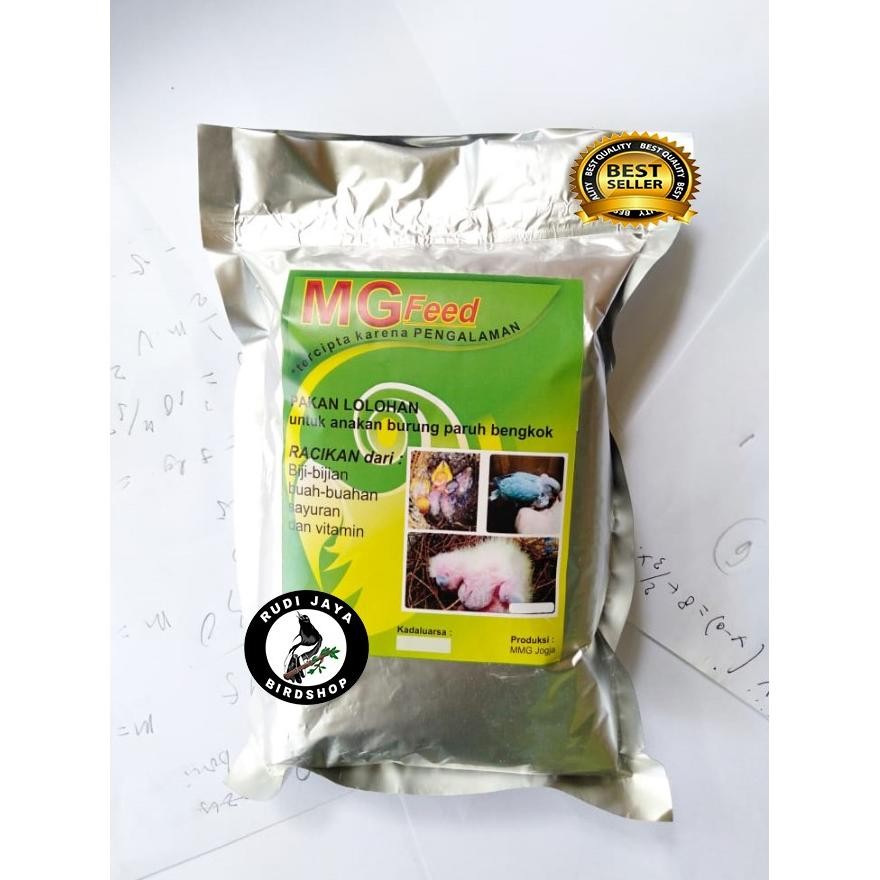 Re27 MGFEED Mg Feed 250 Gram Bubur Pakan Makanan Lolohan Anak Piyik Burung Paruh Bengkok Nuri Kakatu