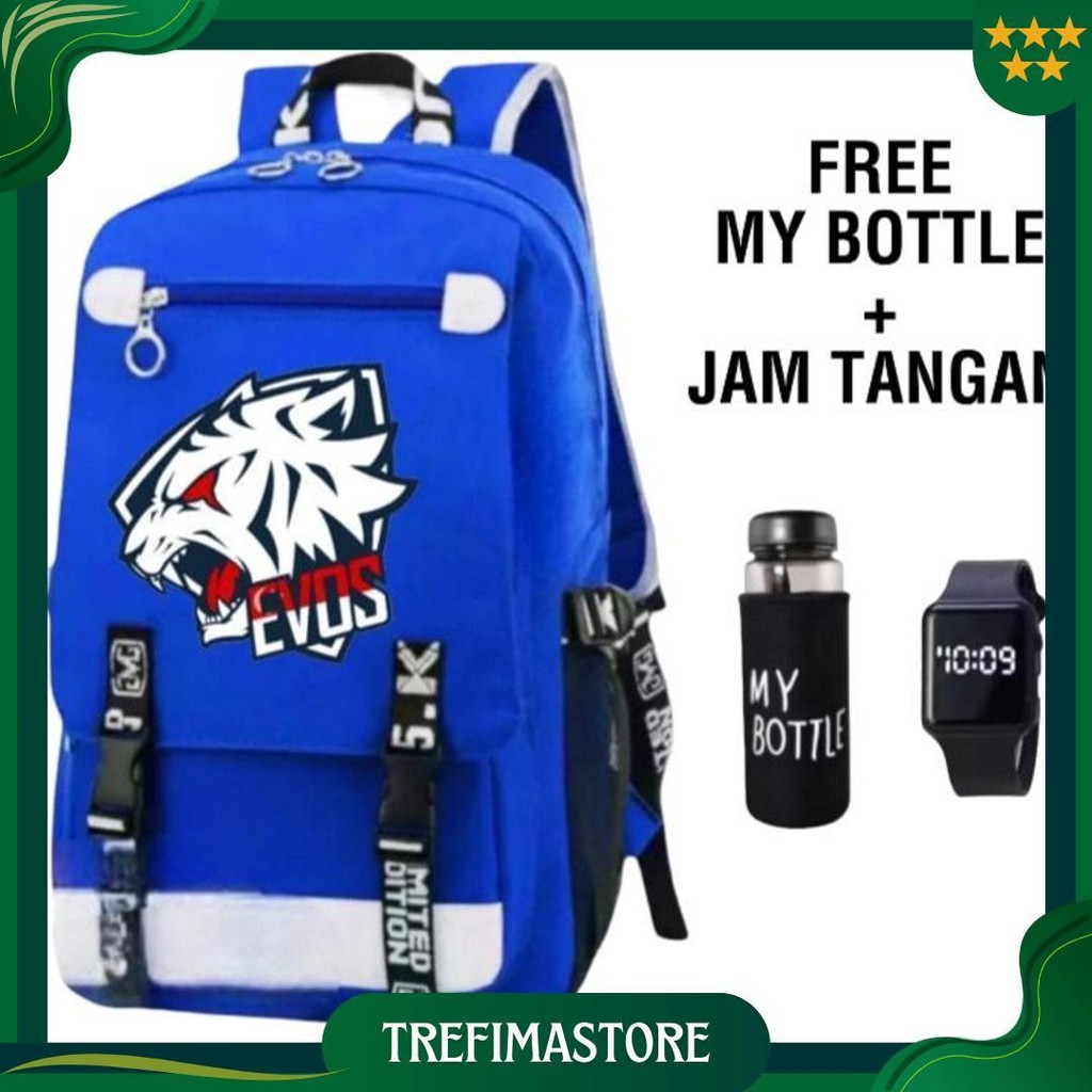 [ Free Botol ] Tas Evos Mobille Legend - Tas Ransel Sekolah Anak Laki Laki Tk Sd Kelas 123456 - Back