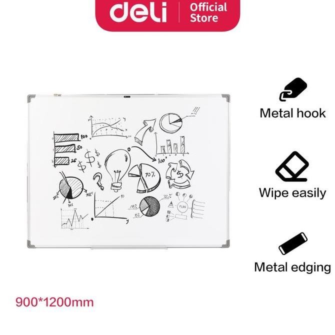 

Deli Papan Tulis Putih Gantung Magnetik Ukuran 90 X 120 Cm E39034A Aluminium Co