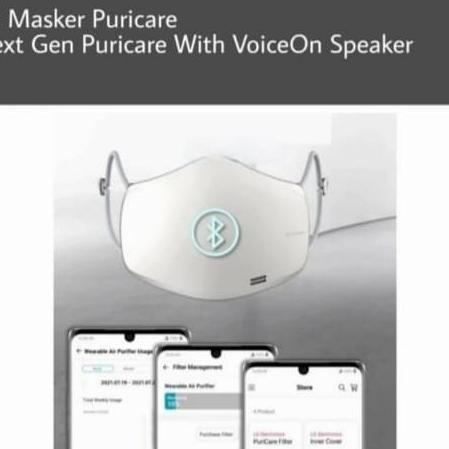Lg Mask Puricare Wearable Gen 2 - Masker Lg Puricare Hepa Filter New Stok