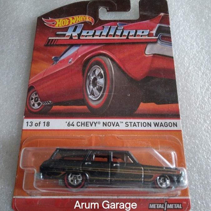HOT WHEELS 64 CHEVY NOVA STATION WAGON. CARD REDLINE 2015. FULL BESI.