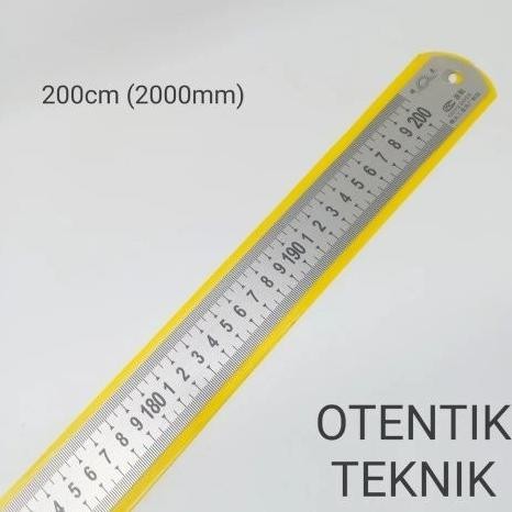 

Penggaris Besi 200 Cm - 2000 Mm - 2 Meter - Steel Ruler 80 Inch