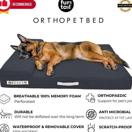 Orthopetbed Furtail Orthopaedic Wateroof Pet Bed. Memory Foam Dog Bed. Aur Anjing Anti Air Bantal An