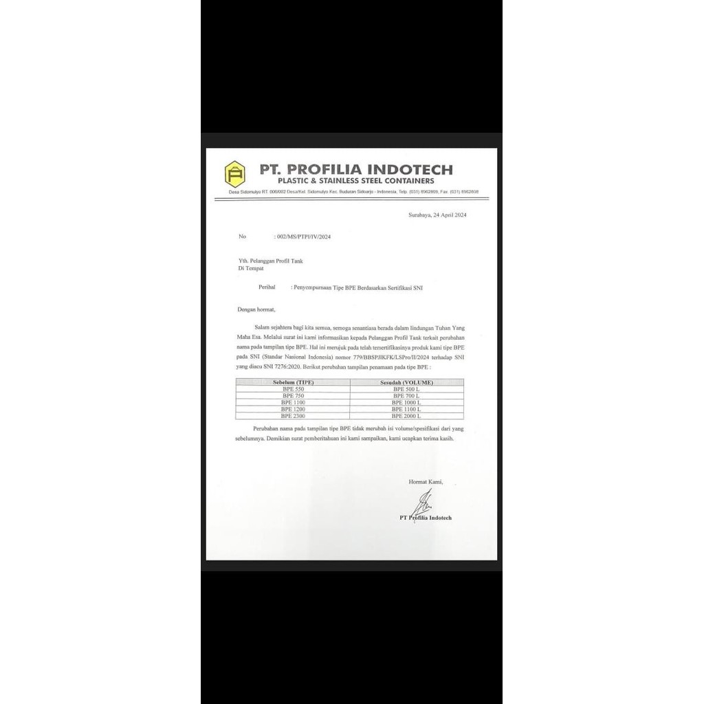Diskon Profil Tank Bpe 1100 Kapasitas 1100 Liter Tangki Air Toren