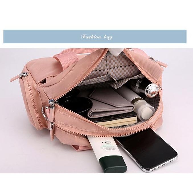 Sale Tas Selempang Wanita, Sling Bag -Colorful Fox 0433 Bahan Anti Air Pink