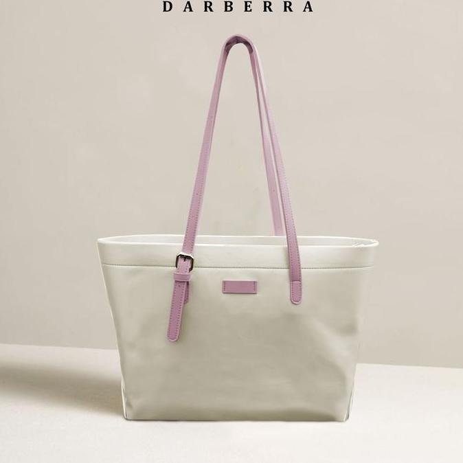 Murah Totebag Wanita Kulit Nylon Anti Air Dengan Lapisan Saten - 2 Slot Besar Dan Kecil - 14 Inci - 