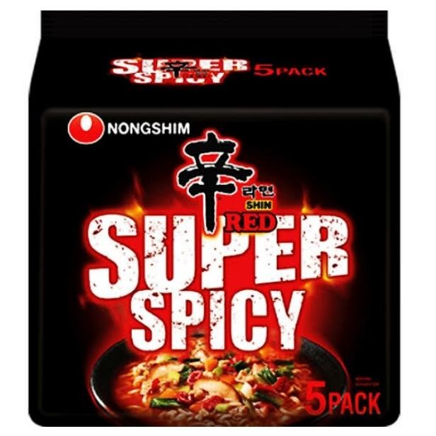 

Hot Sale! 1 Pack Isi 5 - Nongshim Shin Ramyun Red Super Spicy - Mie Impor Korea
