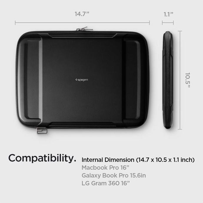 Tas Laptop Macbook Pro 14/16 2021 Spigen Rugged Armor Pro Sleeve Case For Co