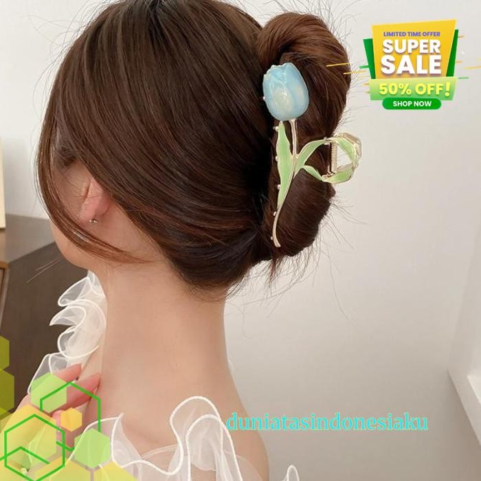JEPIT RAMBUT WANITA JEDAI WANITA MUTIARA JEPITAN BUNGA TULIP METAL DUNIATASINDONESIAKU BEST PRODUK