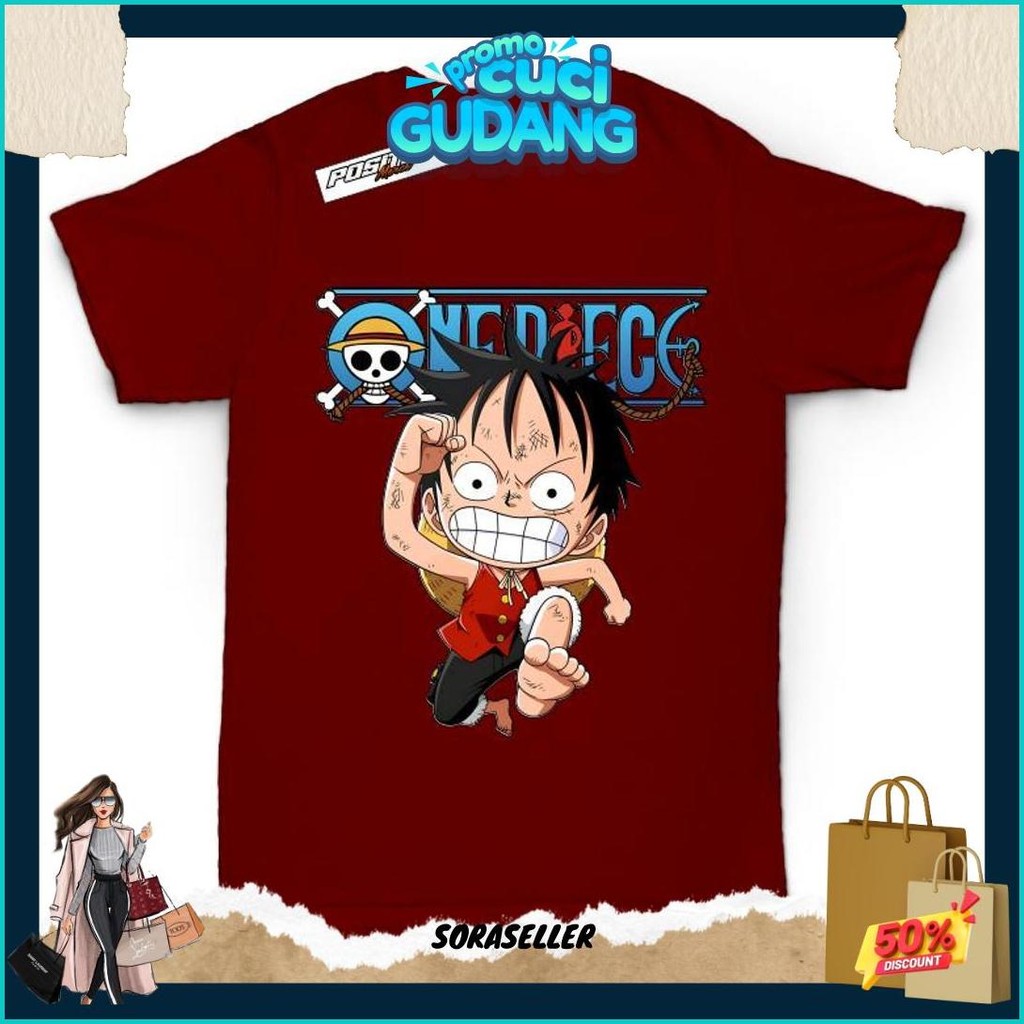 Baju Kaos Anak Viral One Piece Luffy Kartun Original Produk