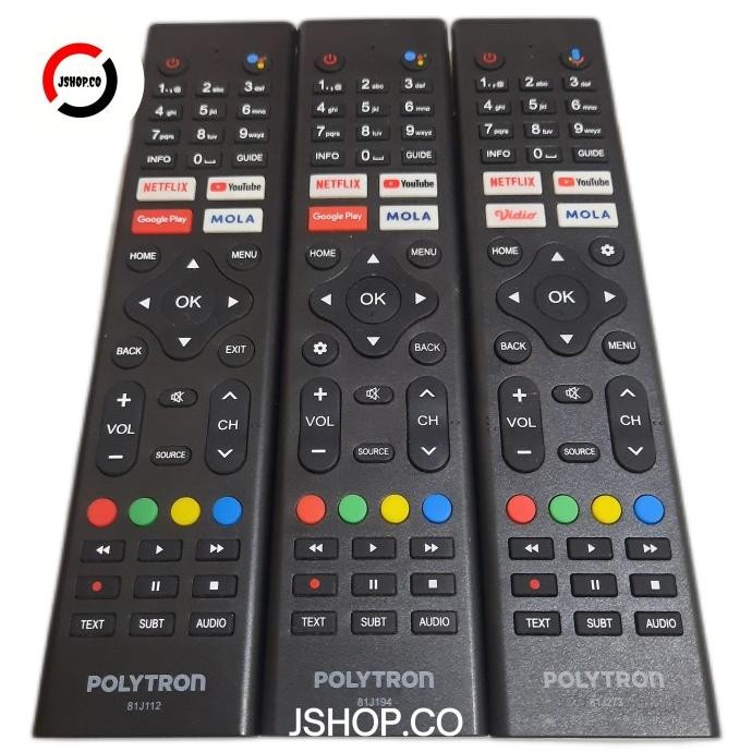 TERMURAH - REMOTE/REMOT TV LCD LED POLYTRON 81J194 81J112 81J273 SMART TV ANDROID VOICE NOTE BLUETOO