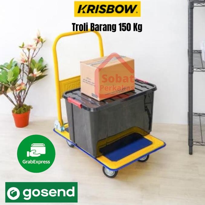 Troli Barang Lipat Krisbow 150 Kg - Troley Barang Besi New Stok