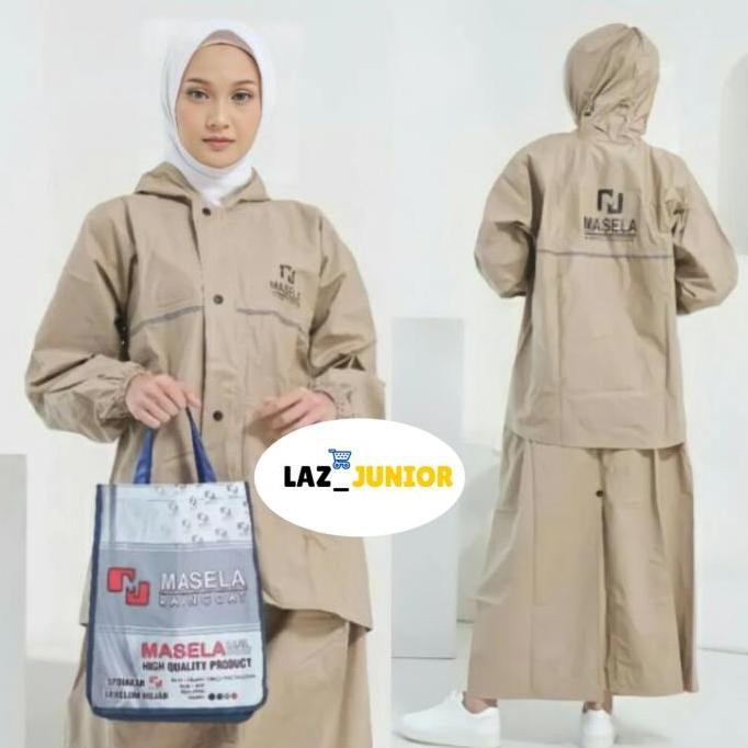 Promo Jas Hujan Rok Masela Setelan Baju Rok Dewasa Tebal Elastis Jas Hujan Wanita