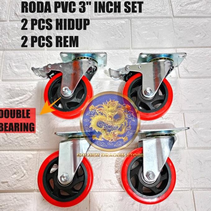 1 Set Roda 3" Inch / Roda 3" Inch New Stok