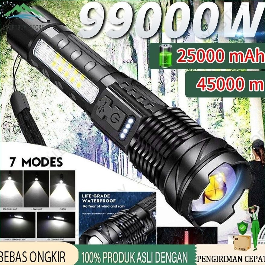 Senter Swat Police Terbaik zoom 7 mode cahaya senterSenter Led Rechargeable Senter led a76 jarak jau
