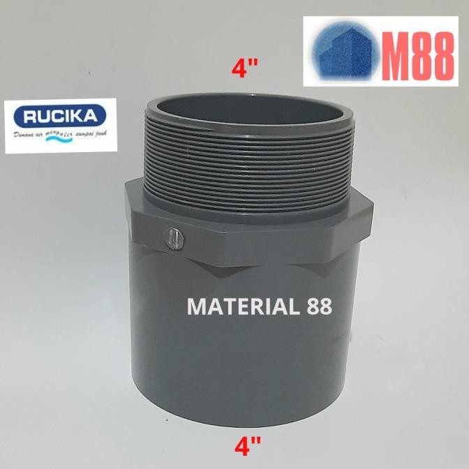 Sdl 4 Inch Rucika Aw Sok Drat Luar - Valve Socket Pipa Pvc Harga Spesial