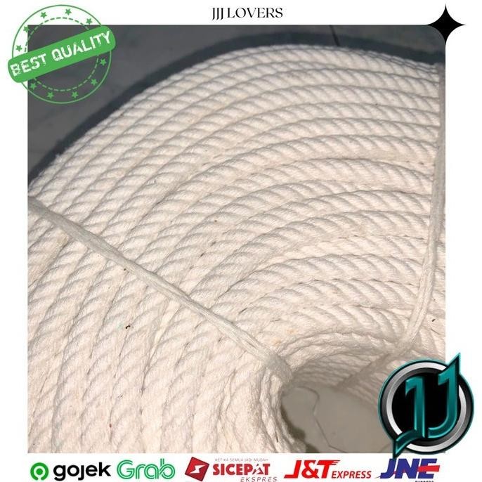 Tali Tambang Besar Tambang Katun Tali Tambang Putih Kuralon 10Mm Roll New Stok