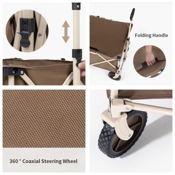 Troli Lipat Naturehike Nh20Pj005 Folding Camping Trolley New Stok