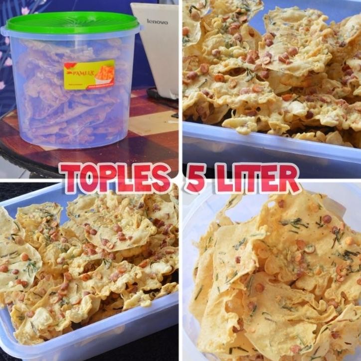 

Rempeye Peye Acang Ajang Ijo Rebon Teri Tople Jumbo 5 Liter Renyah Riu Meriah