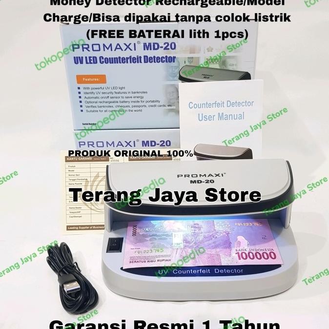 HOT SALE Money Detector Promaxi MD-20 Lampu UV Deteksi Uang Palsu Promaxi MD20