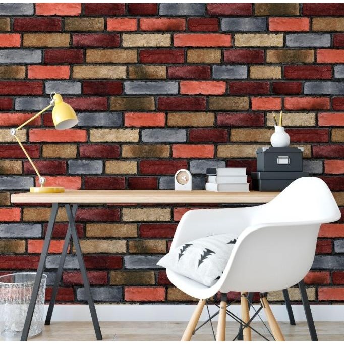 Terjangkau Wallpaper Murah Motif Batu Bata Dinding Ruang Minimalis Vinyl Premium