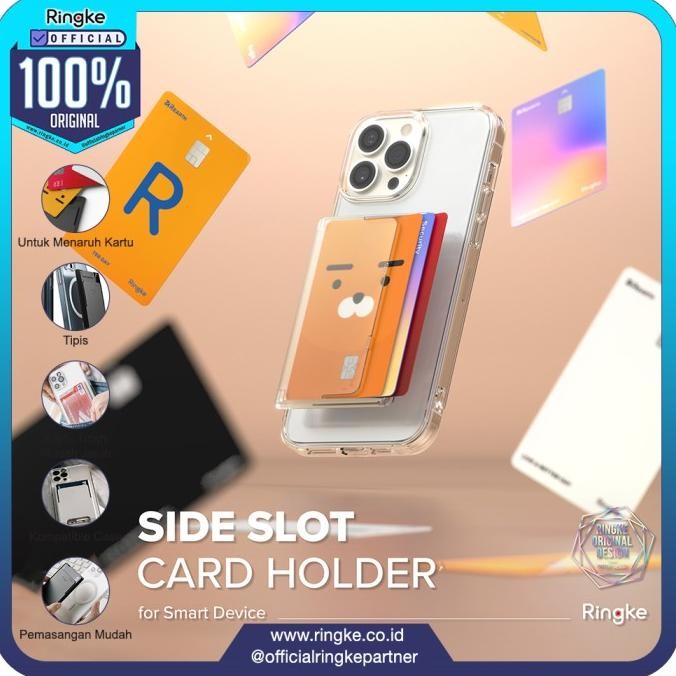 

Ringke Side Slot Card Holder Tempat 3 kartu Masuk Keluar Sisi Samping