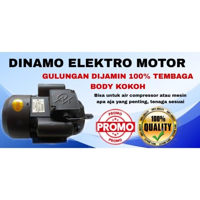 Dinamo Listrik Elektrik Motor Dinamo Kompresor 220V 1Phase Biru Besi