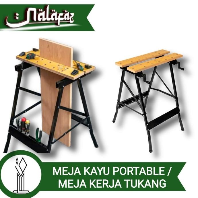 Promo Work Bench / Workbench Meja Kerja Kayu Portabel / Folding Workbench