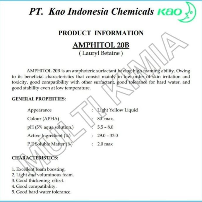 AMPHITOL 20B - Lauryl Betaine - Foam Booster Busa Besar - KAO 1 kg murah