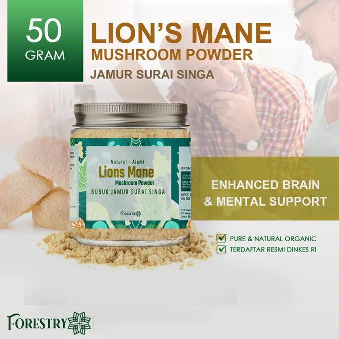 

Lions Mane Mushroom Powder 50Gram Forestry Jamur Surai singa murah