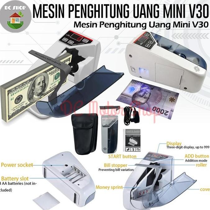 Mesin Penghitung Uang Mini V30 Portabel Money Handy Counter Hitung V30