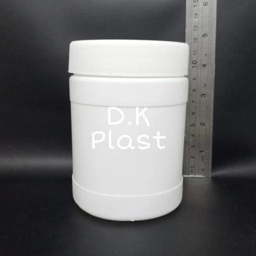 (Good) Botol Plastik Lurus Pot Jar Toples Tutup Pendek Bulat HDPE 500 Gram