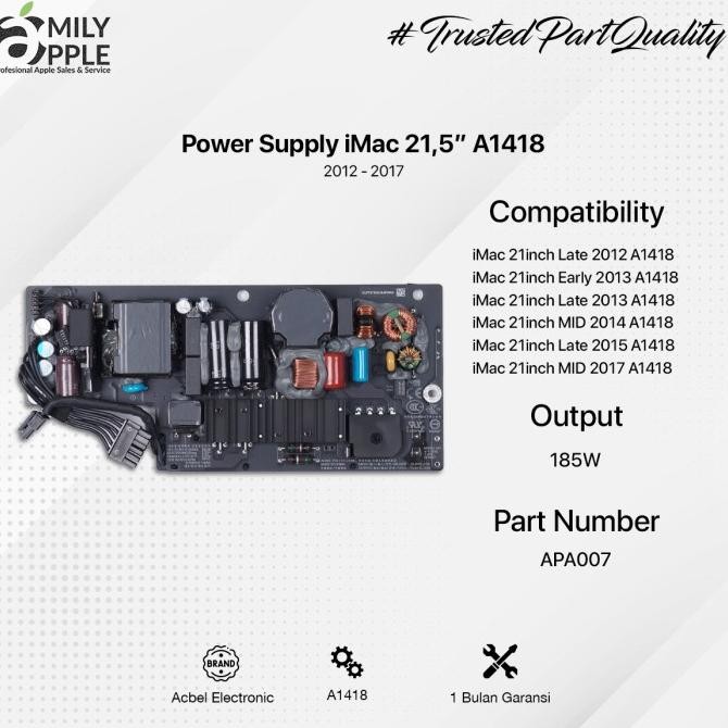 Power Supply iMac 21,5 inch A1418 2012 - 2017